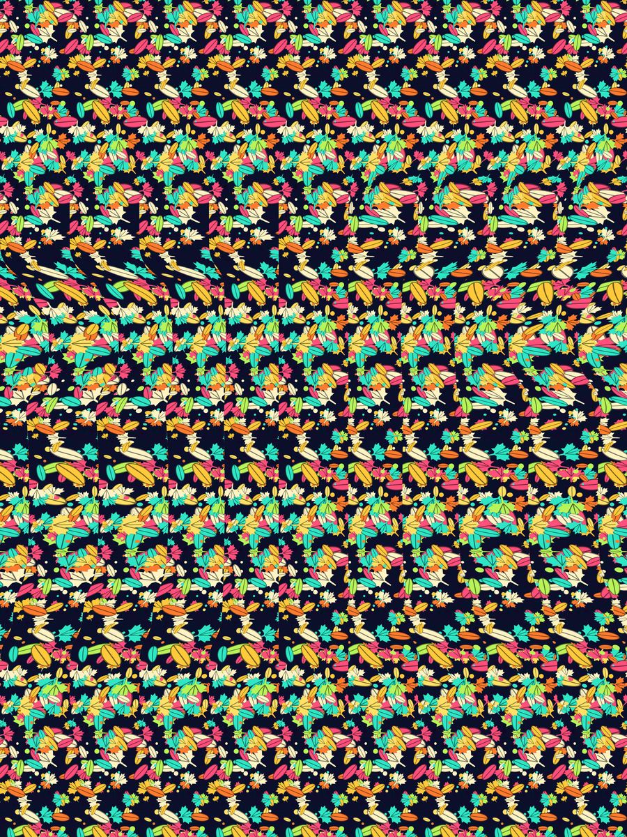 Golden Acorn Secret full stereogram pattern, flat view
