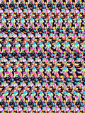 Curious Cat Hideaway full stereogram pattern, flat view