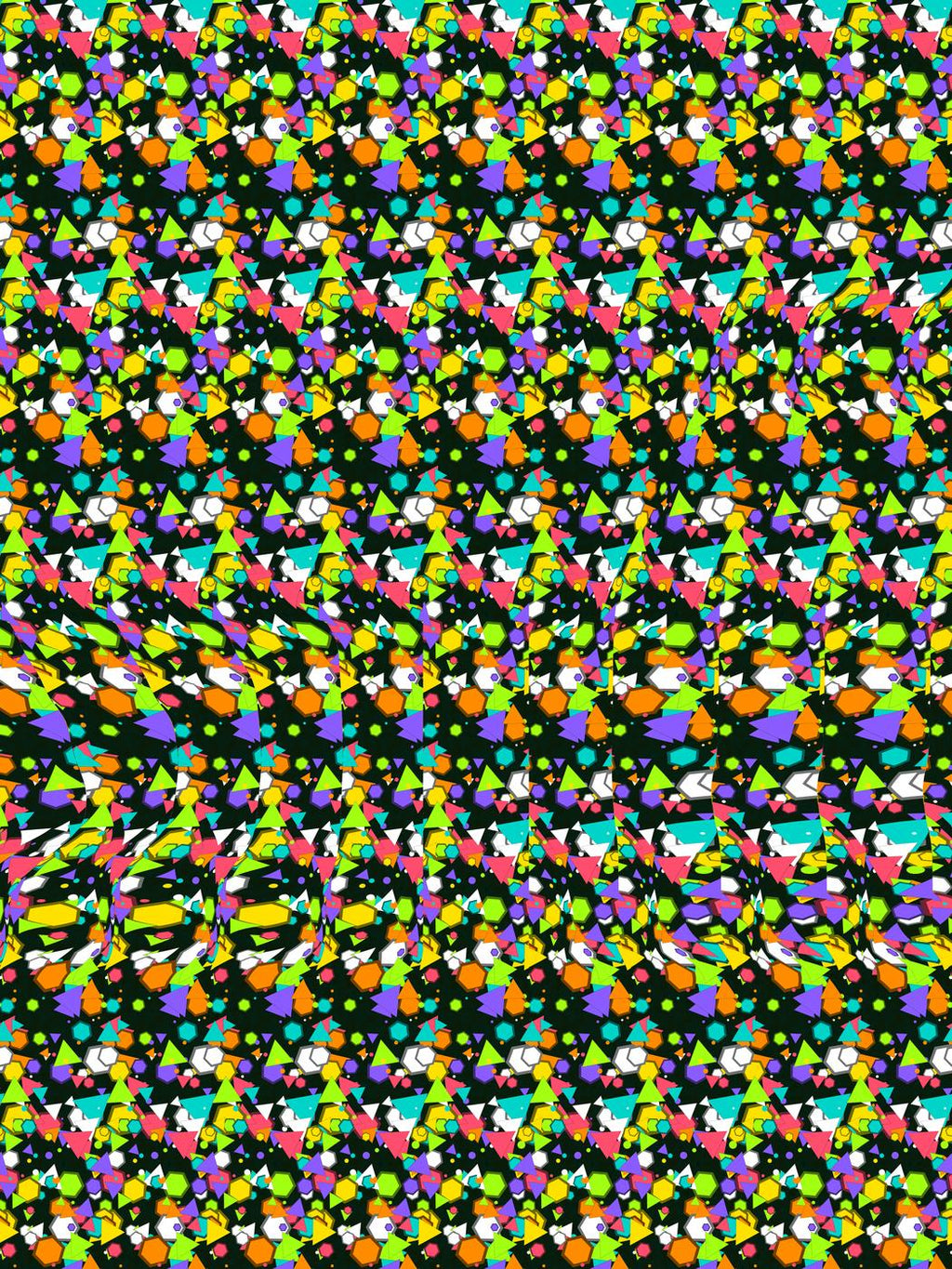 Hidden Dino Discovery full stereogram pattern, flat view