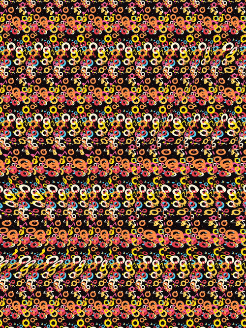 Acoustic Echo Guitar full stereogram pattern, flat view