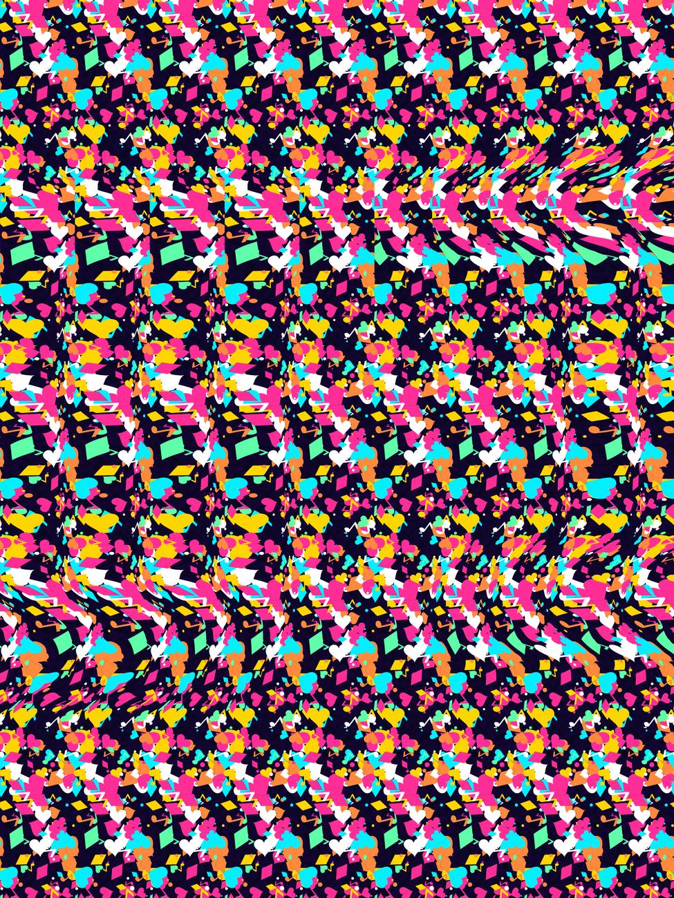 Hidden Melody Note full stereogram pattern, flat view