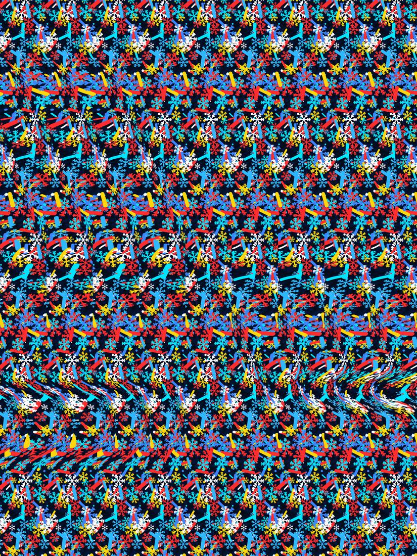 Hidden Hockey Night full stereogram pattern, flat view