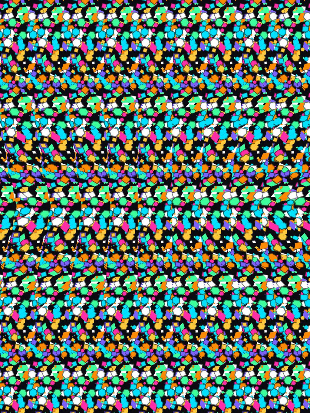 Infinite Steps Pyramid full stereogram pattern, flat view