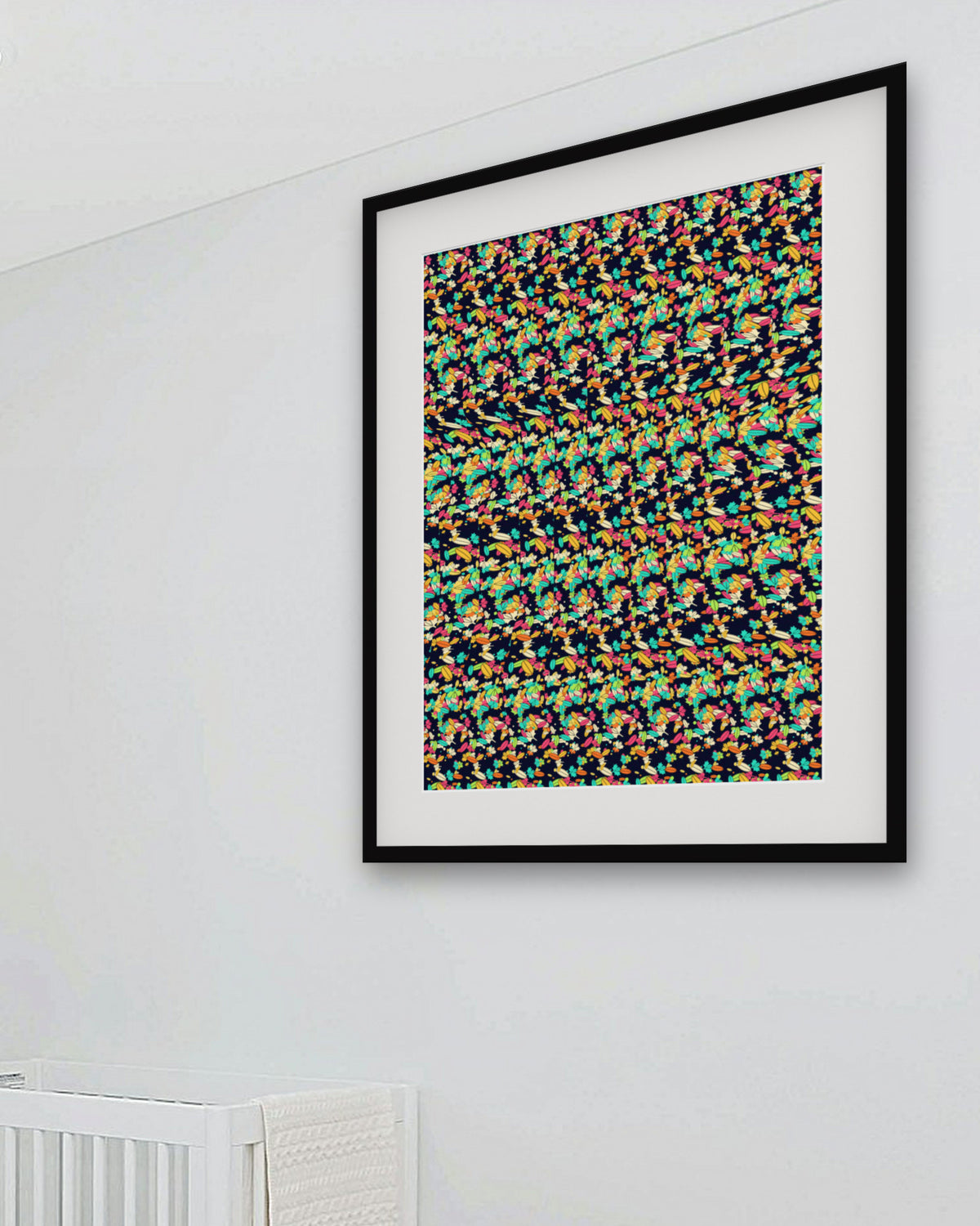 Golden Acorn Secret hidden 3D art print, framed in a bright kids / teen bedroom