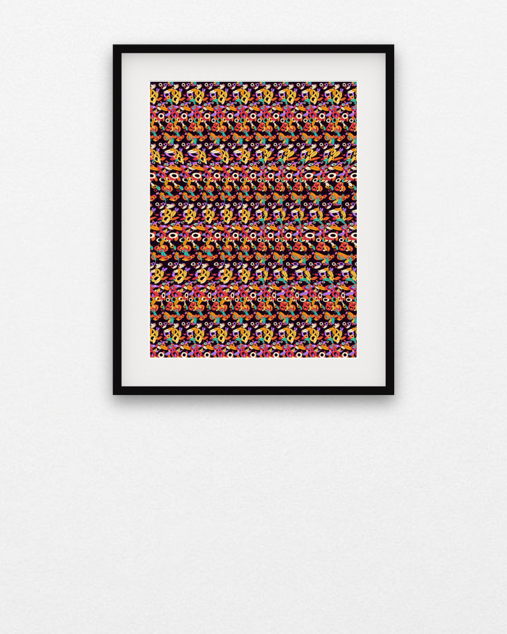 Thankful Turkey Reveal hidden 3D art print, framed in a gallery wall
