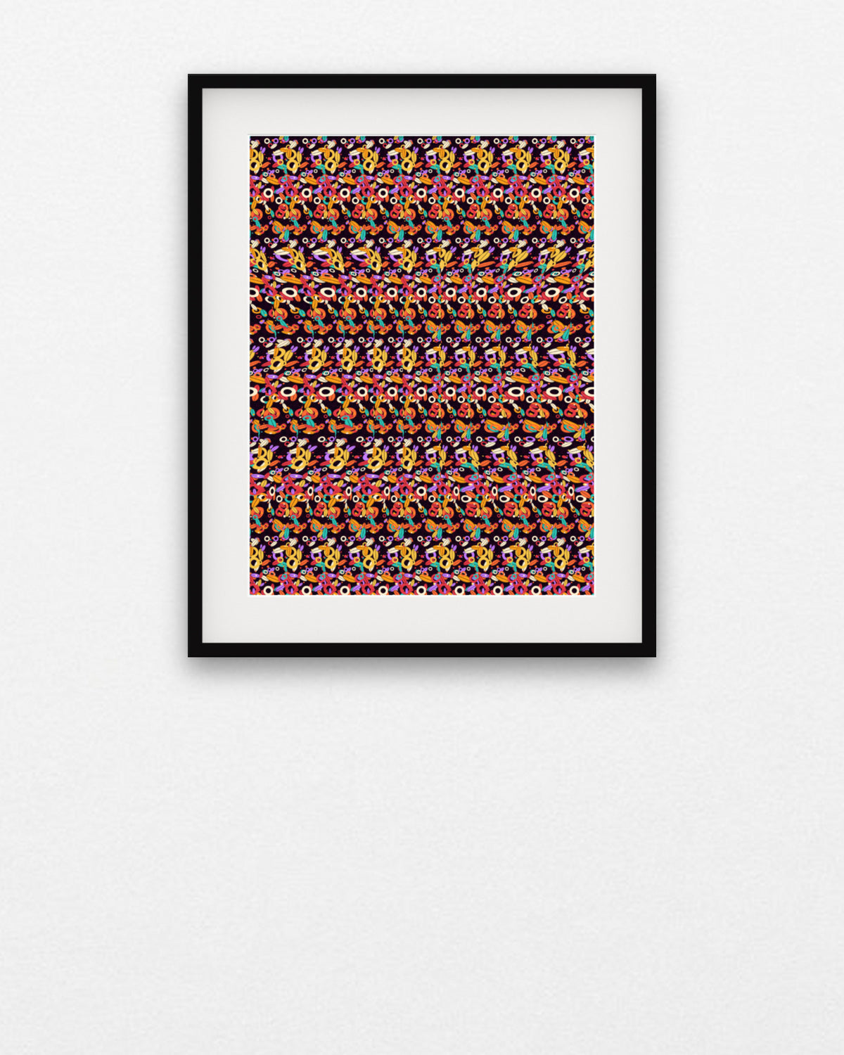 Thankful Turkey Reveal hidden 3D art print, framed in a gallery wall