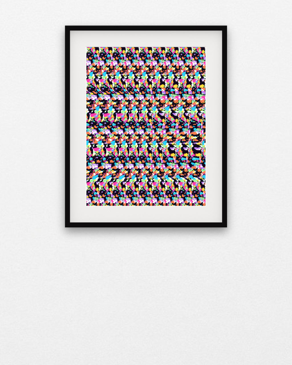 Curious Cat Hideaway hidden 3D art print, framed in a gallery wall