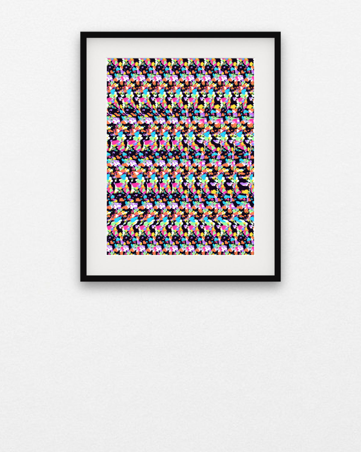 Curious Cat Hideaway hidden 3D art print, framed in a gallery wall