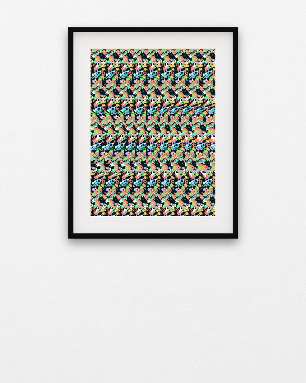 Gentle Giant Elephant hidden 3D art print, framed in a gallery wall