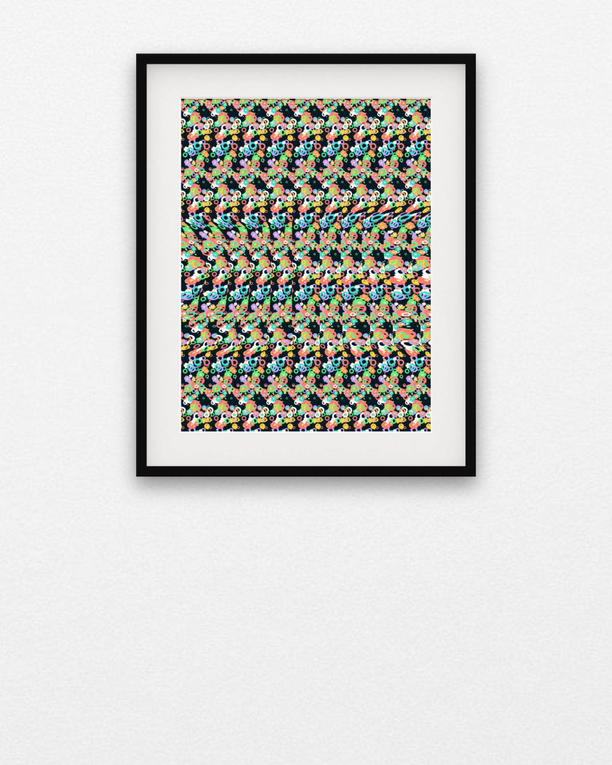 Gentle Giant Elephant hidden 3D art print, framed in a gallery wall