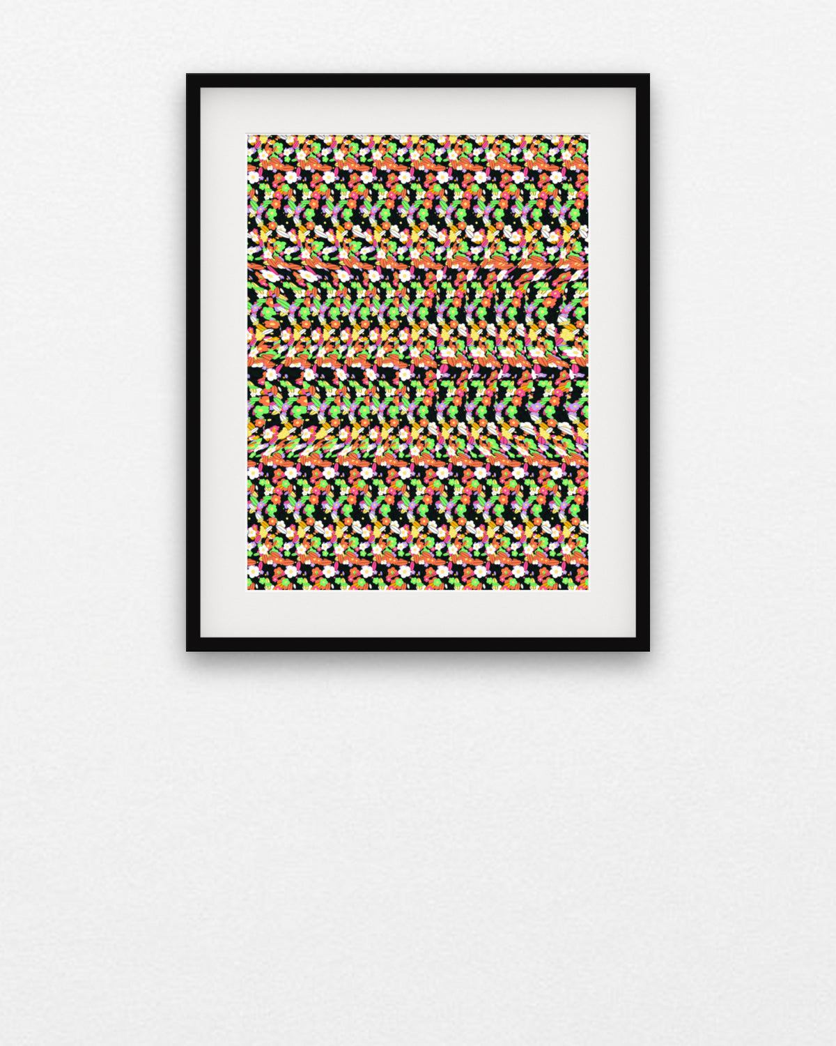 Secret Butterfly Garden hidden 3D art print, framed in a gallery wall