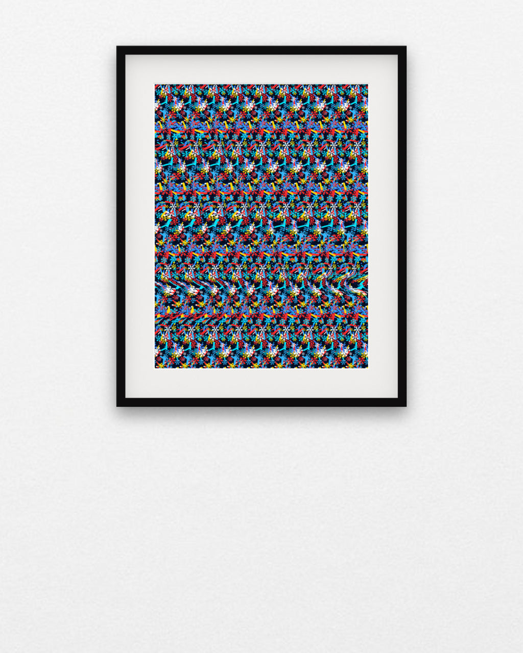 Hidden Hockey Night hidden 3D art print, framed in a gallery wall