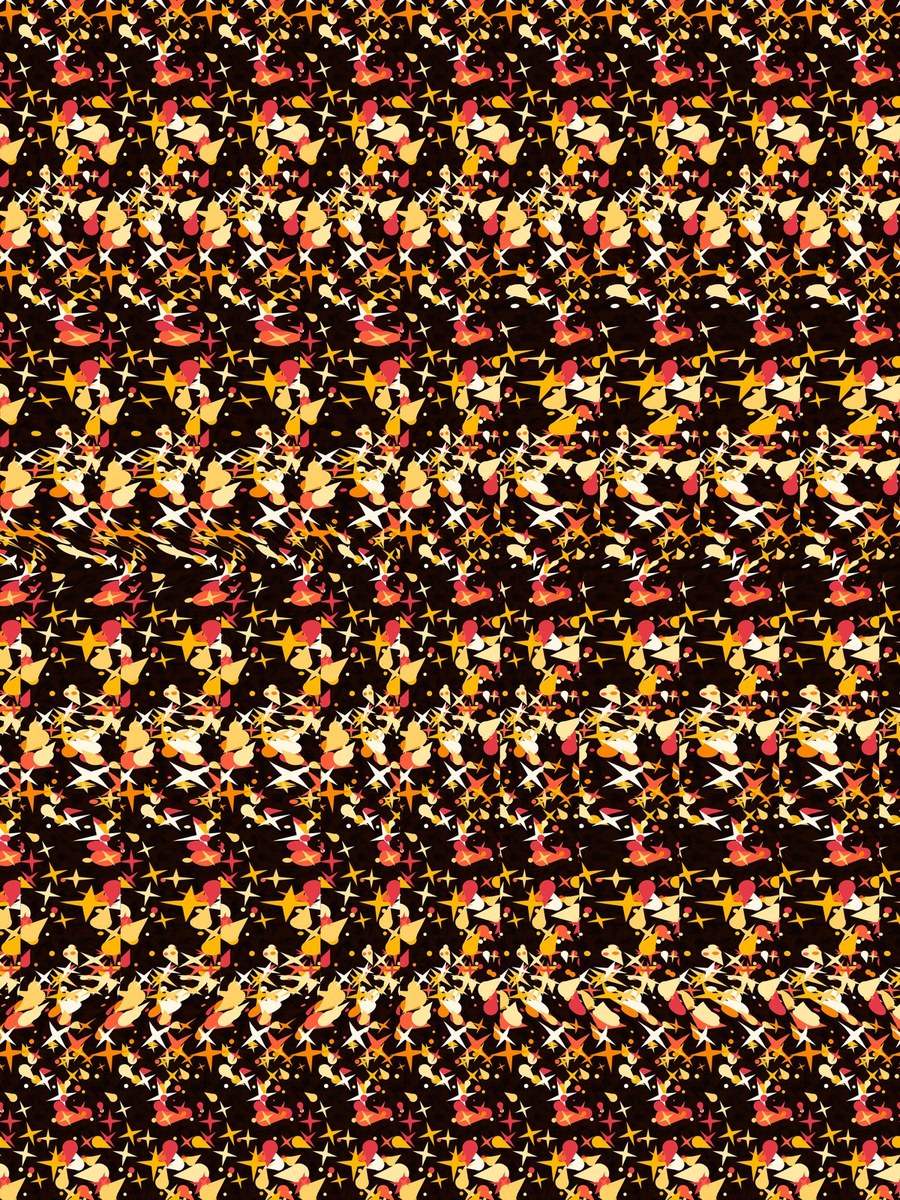 Glowing Candle Keepsake full stereogram pattern, flat view