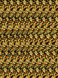 Golden Oak Leaf Reveal full stereogram pattern, flat view