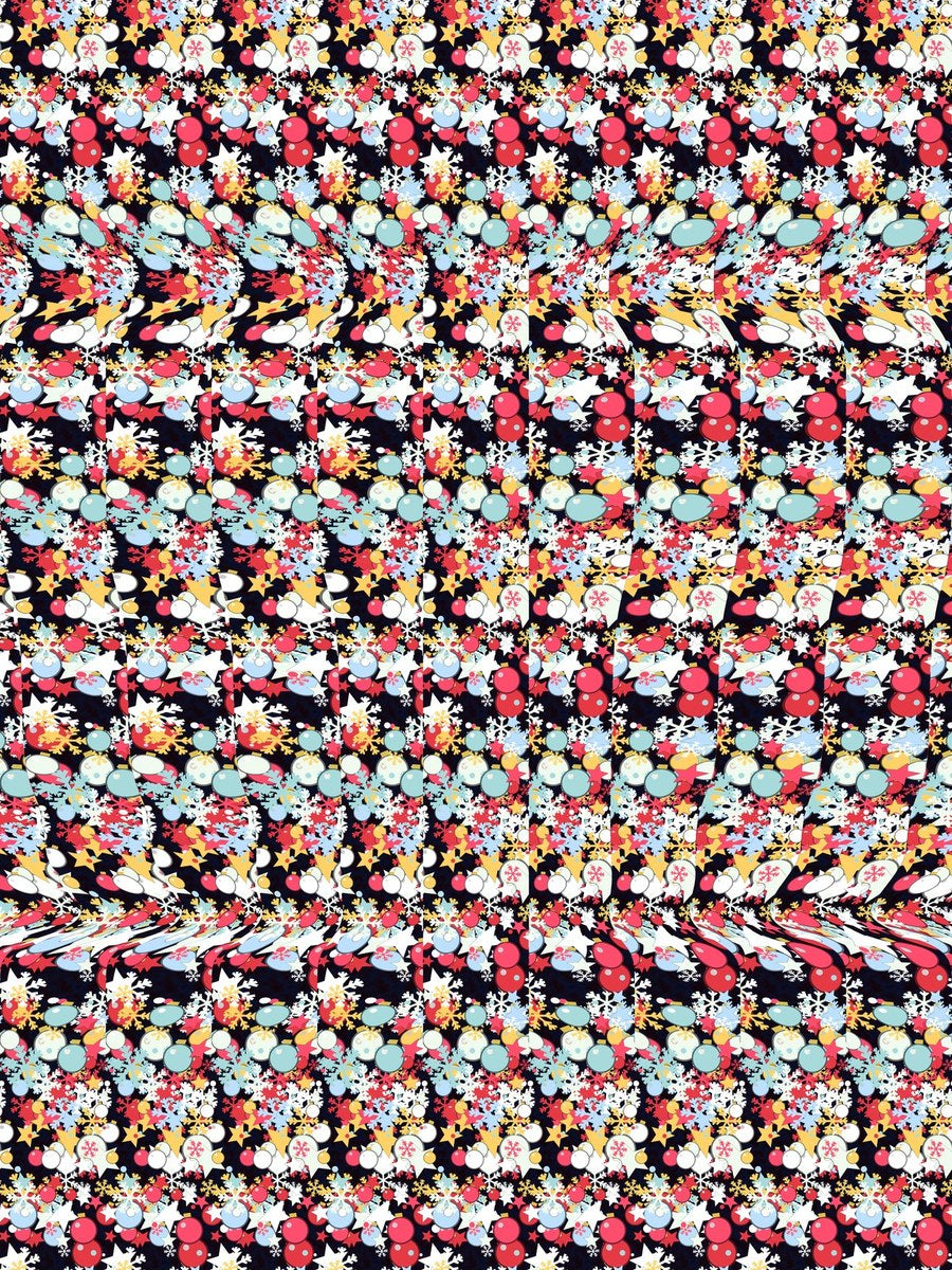 Silver Bell Surprise full stereogram pattern, flat view