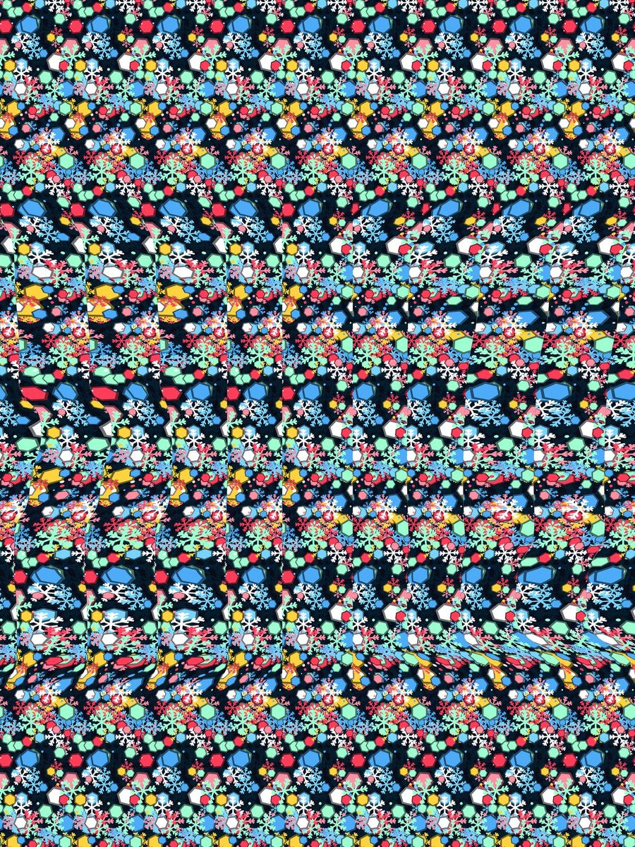 Cozy Mitten Mystery full stereogram pattern, flat view
