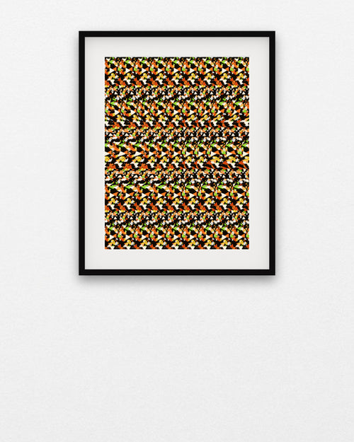 Clever Fox Hideaway hidden 3D art print, framed in a gallery wall