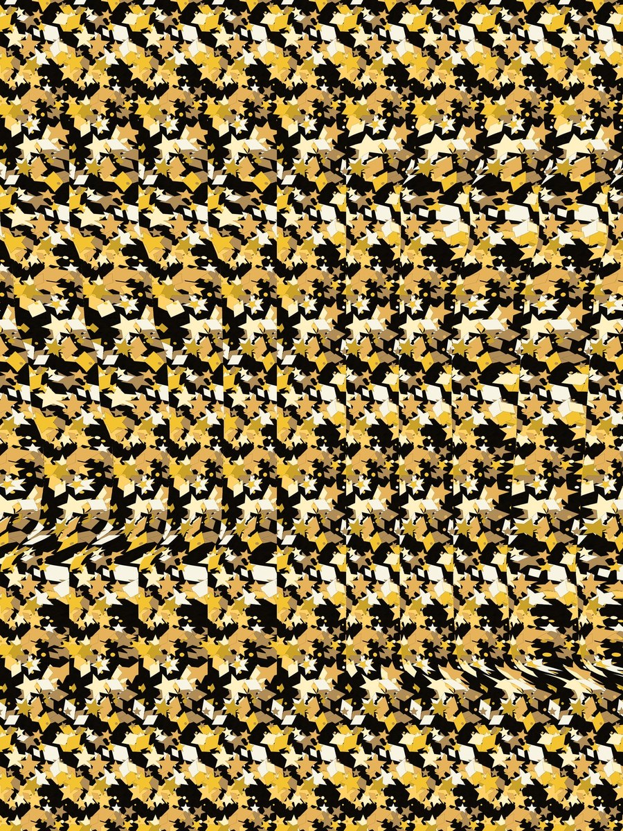 Noble Horse Reveal full stereogram pattern, flat view