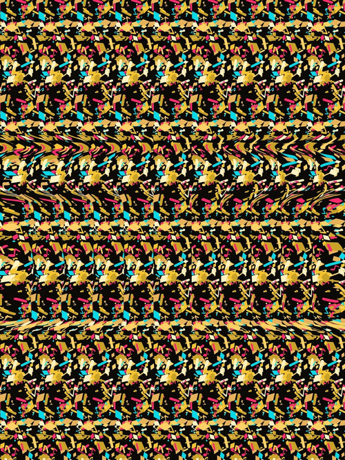Block Party Boombox full stereogram pattern, flat view