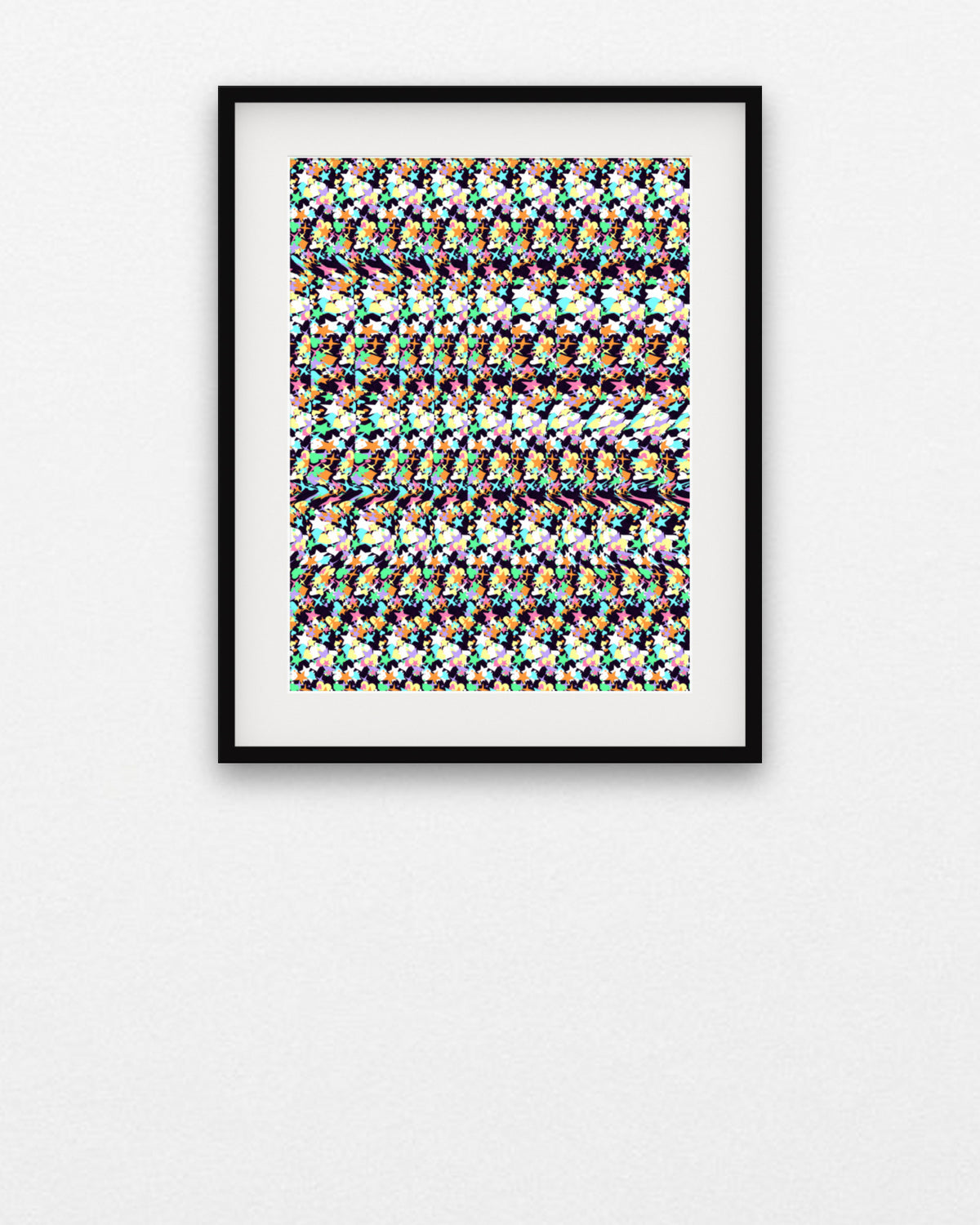 Retro Roller Skate hidden 3D art print, framed in a gallery wall