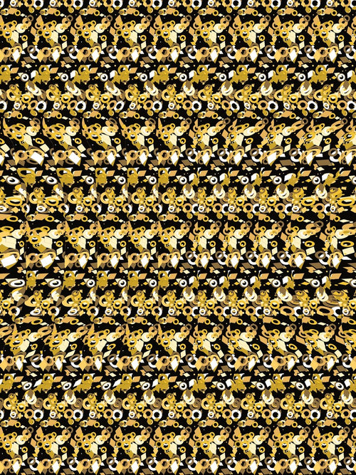 Floating Orb in Orbit full stereogram pattern, flat view