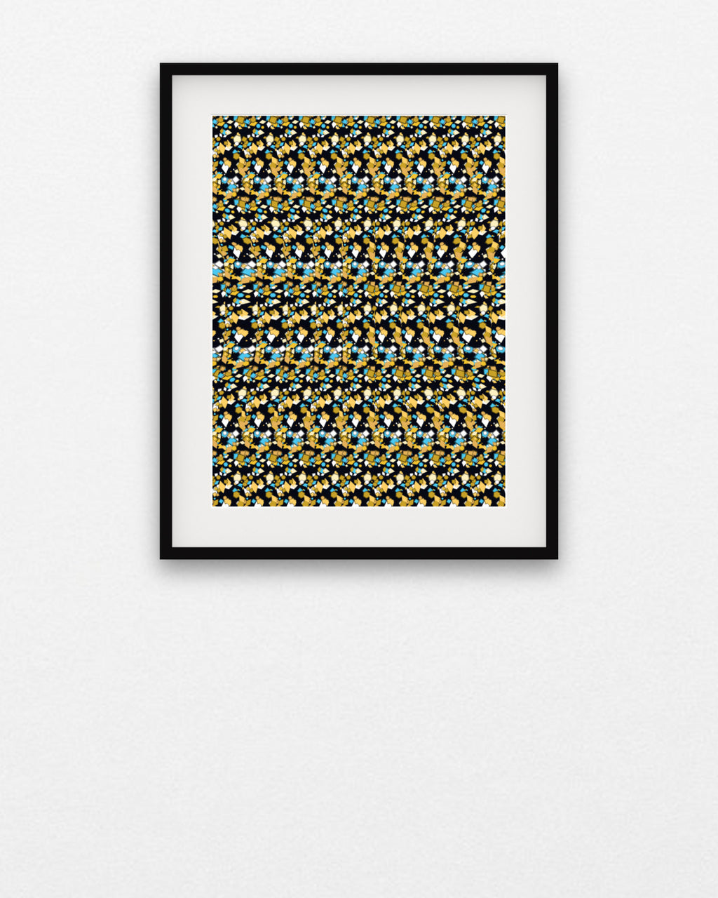 Nested Cubes Paradox hidden 3D art print, framed in a gallery wall