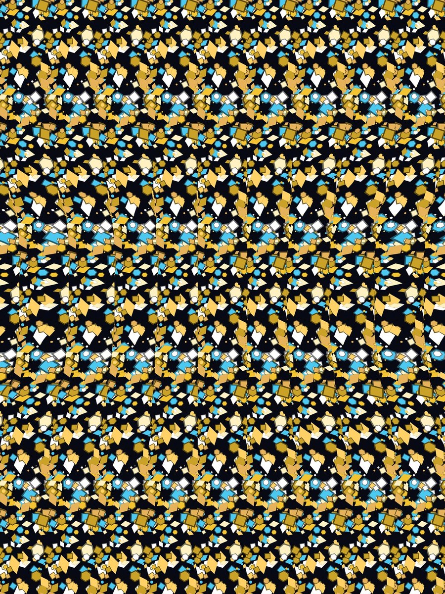 Nested Cubes Paradox full stereogram pattern, flat view