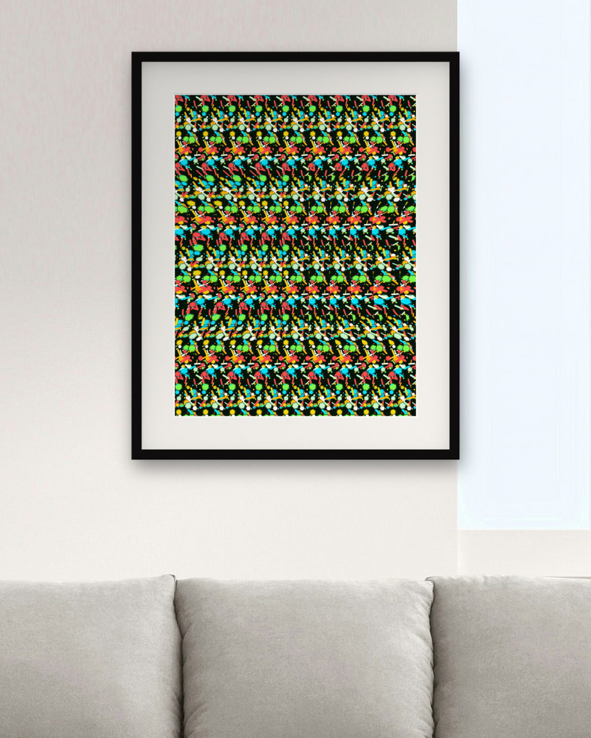 Golden Goal Soccer Ball hidden 3D art print, framed in a modern living room