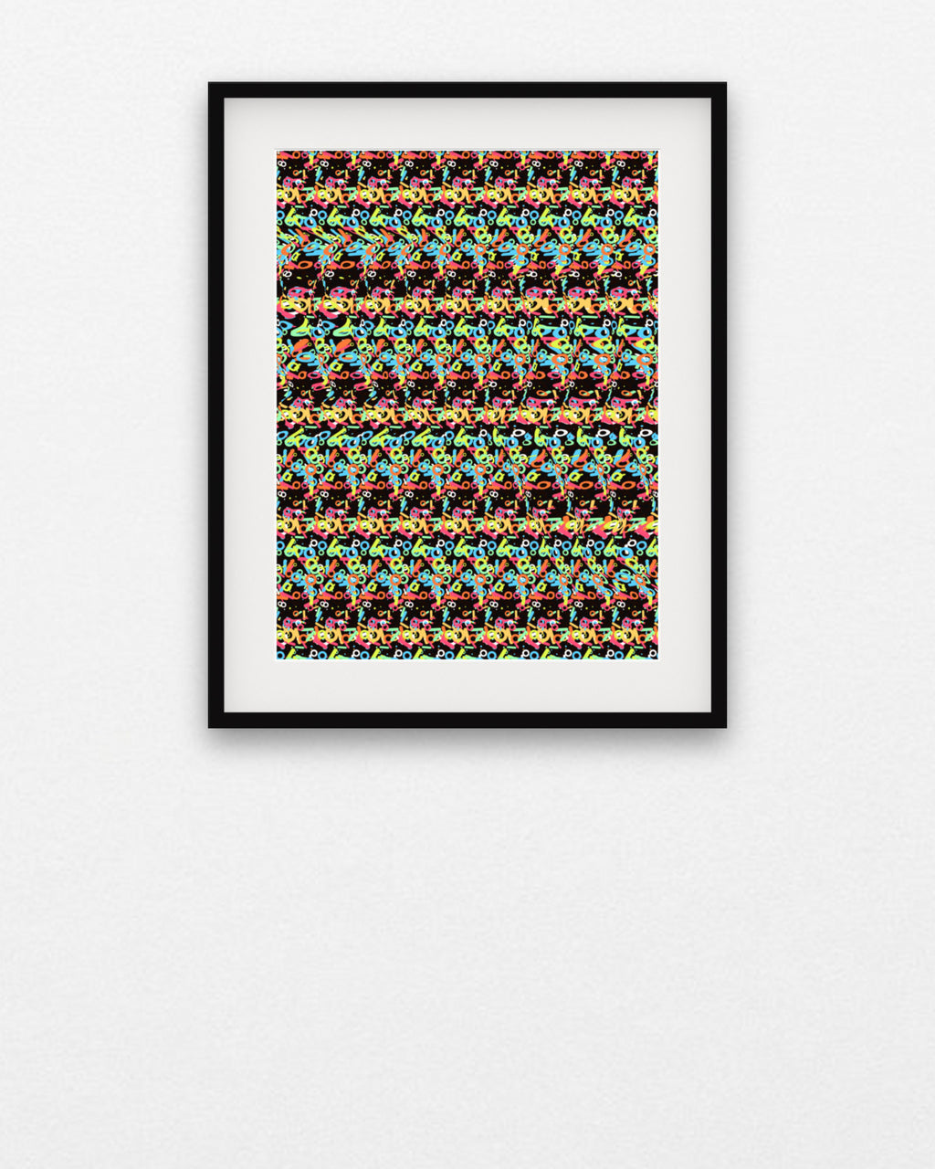 Match Point Tennis Racket hidden 3D art print, framed in a gallery wall