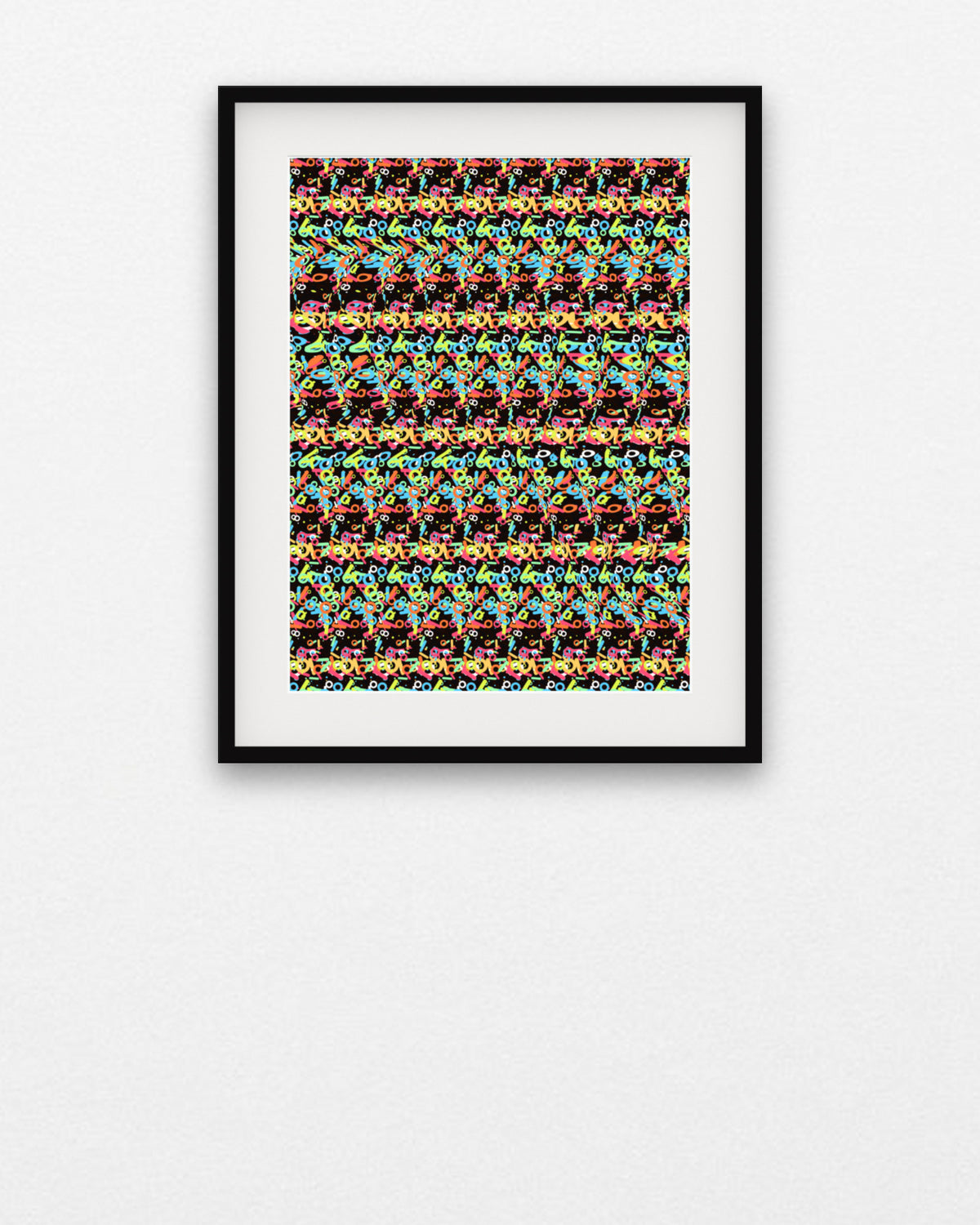 Match Point Tennis Racket hidden 3D art print, framed in a gallery wall