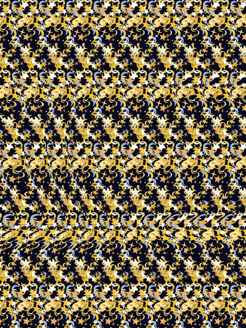 Crescent Moon Dreams full stereogram pattern, flat view