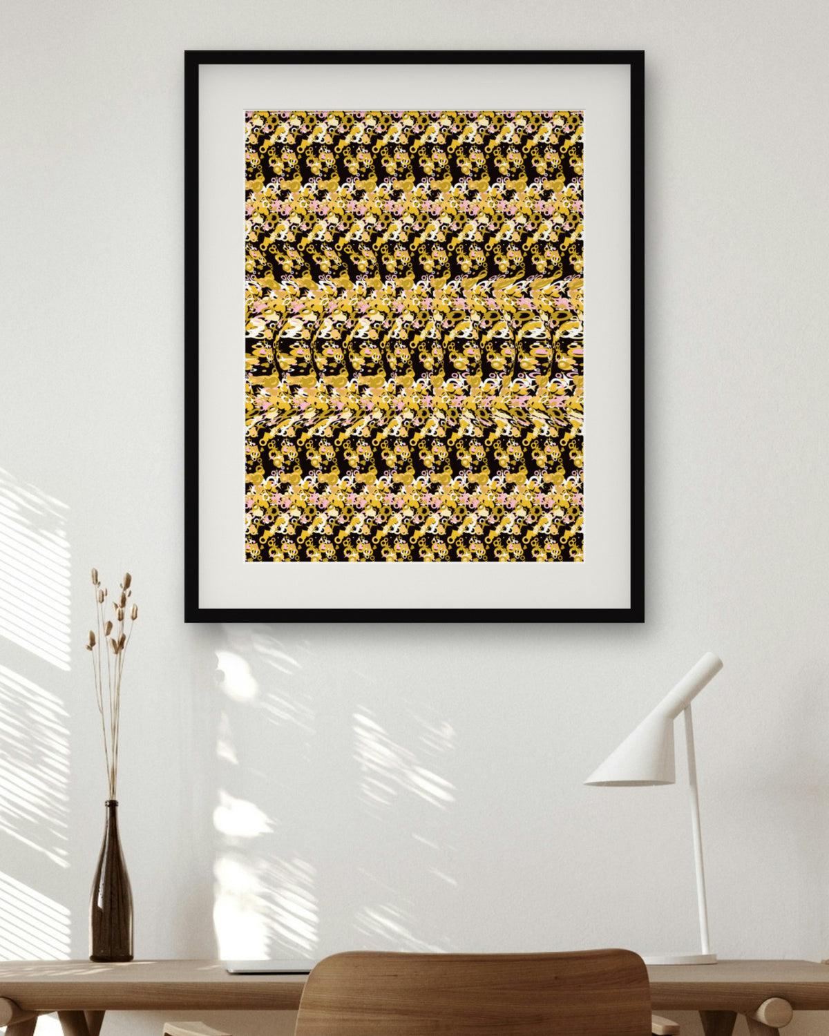Forever Rings Keepsake hidden 3D art print, framed in a home office