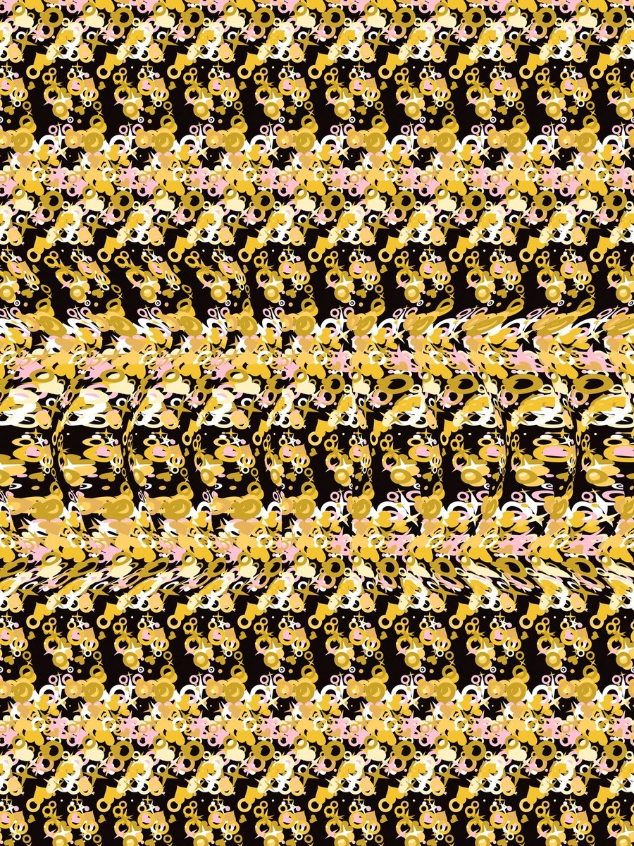 Forever Rings Keepsake full stereogram pattern, flat view