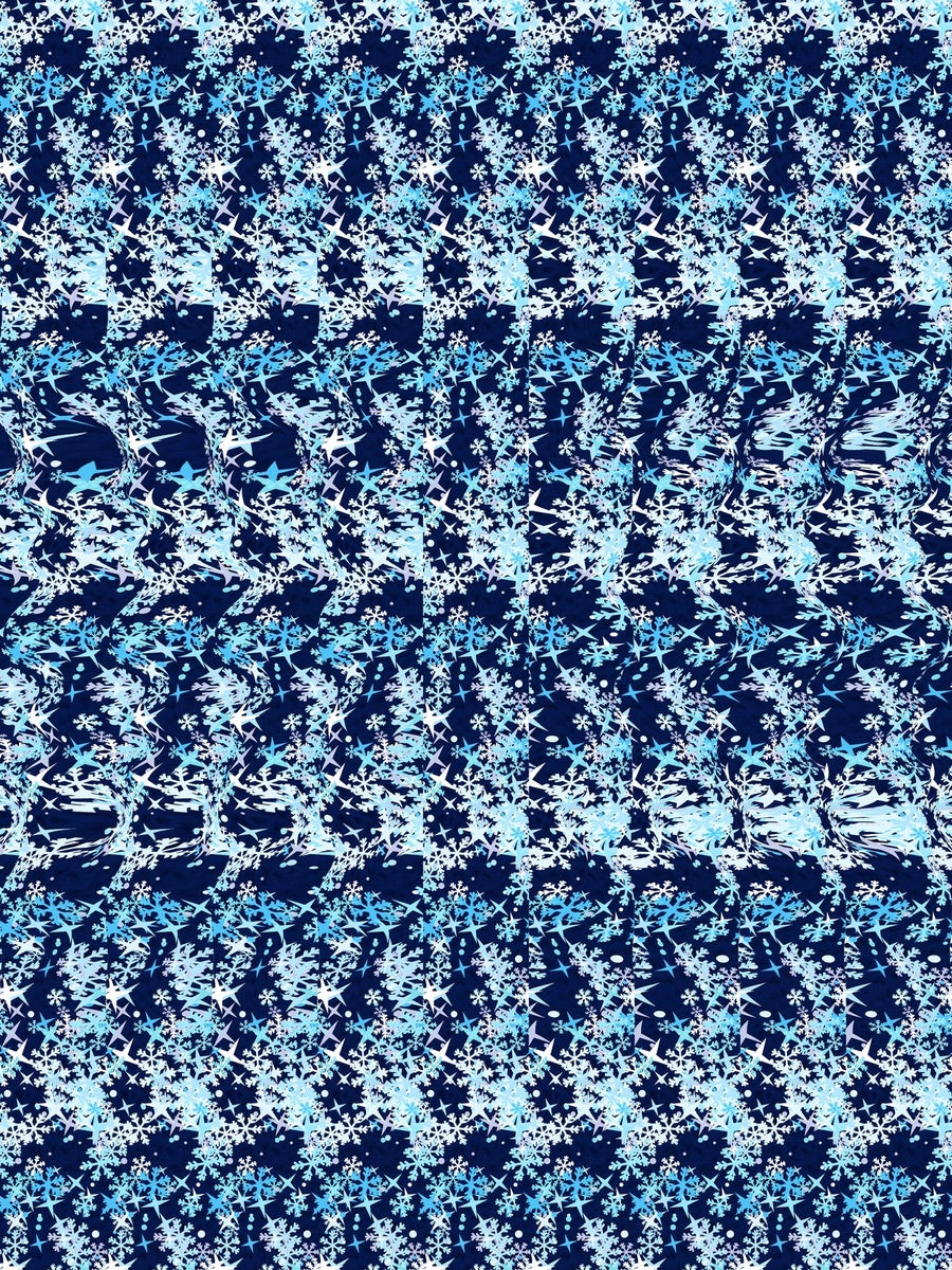 First Frost Snowflake full stereogram pattern, flat view