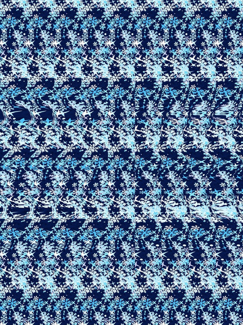 First Frost Snowflake full stereogram pattern, flat view