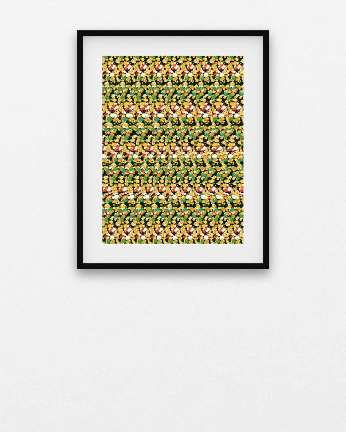 Starlit Christmas Tree hidden 3D art print, framed in a gallery wall