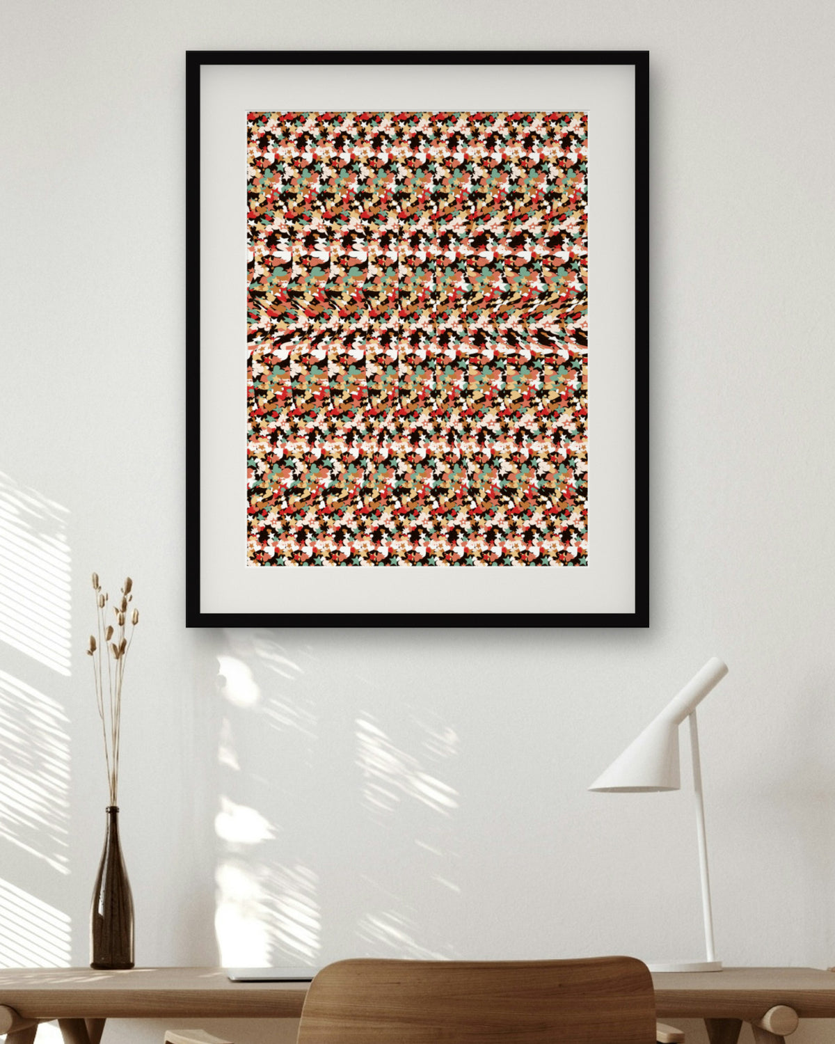 Gingerbread Cookie Secret hidden 3D art print, framed in a home office