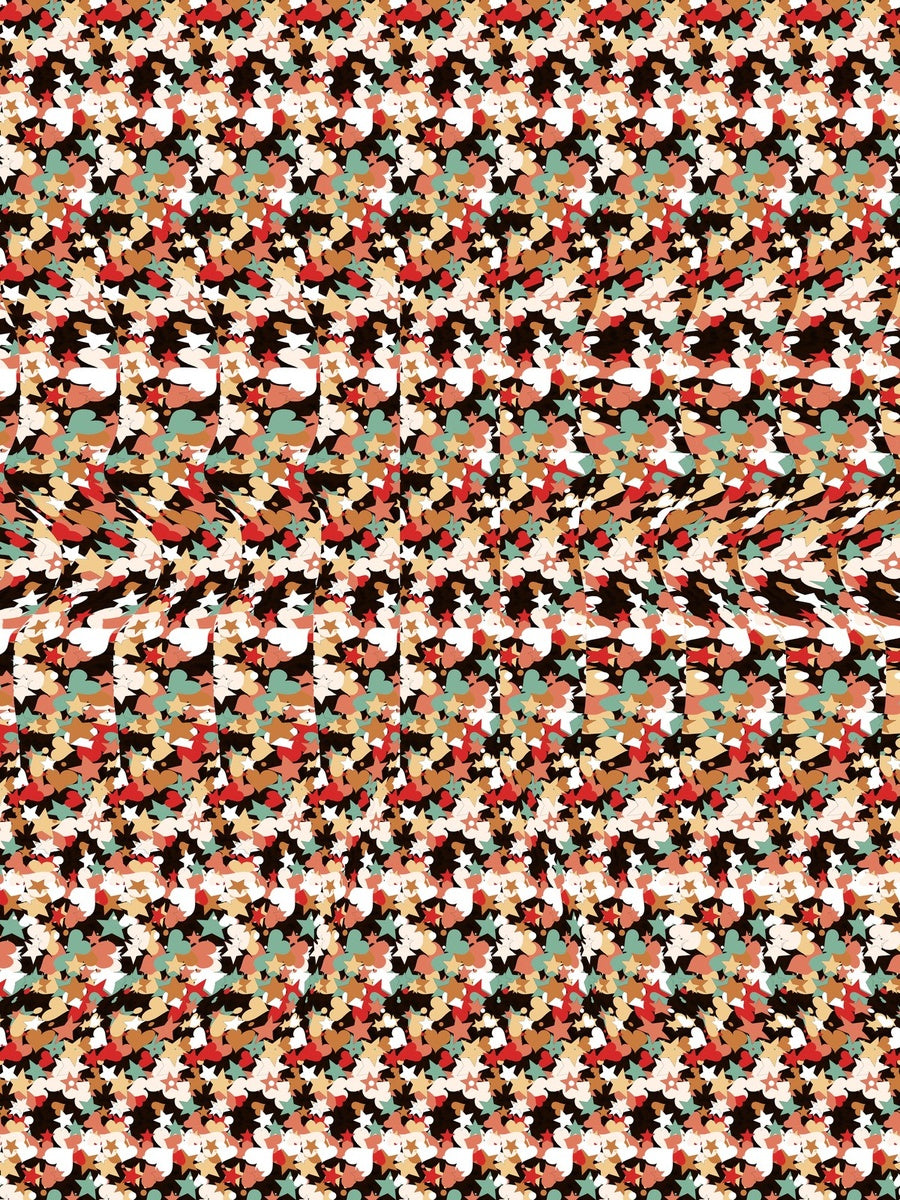 Gingerbread Cookie Secret full stereogram pattern, flat view