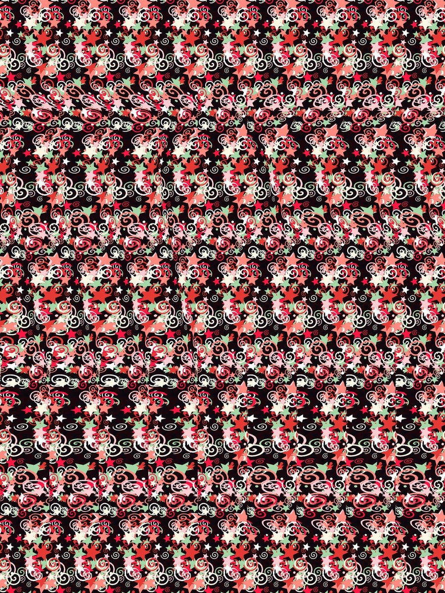 Peppermint Candy Cane Twist full stereogram pattern, flat view