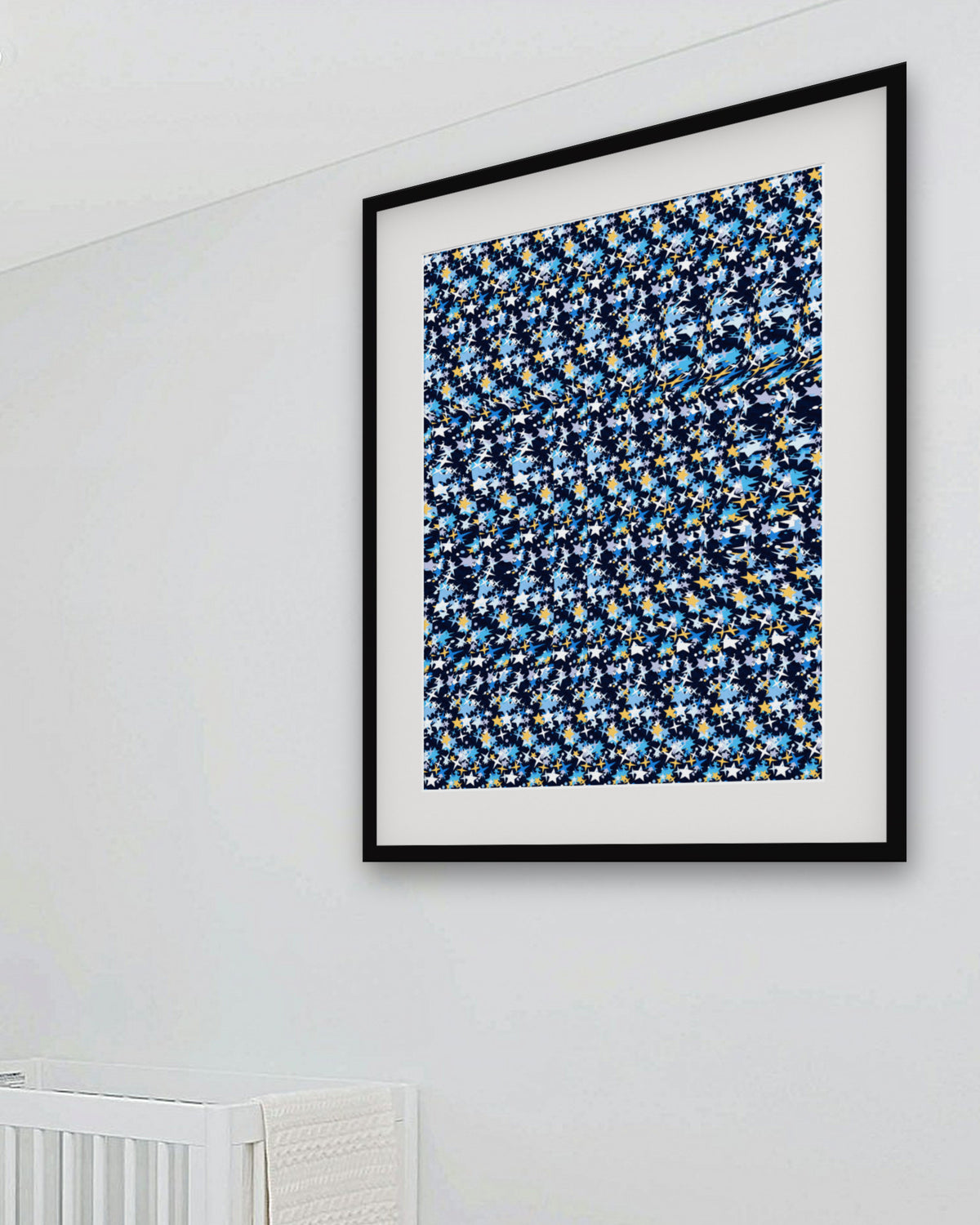 Spinning Dreidel Glow hidden 3D art print, framed in a bright kids / teen bedroom