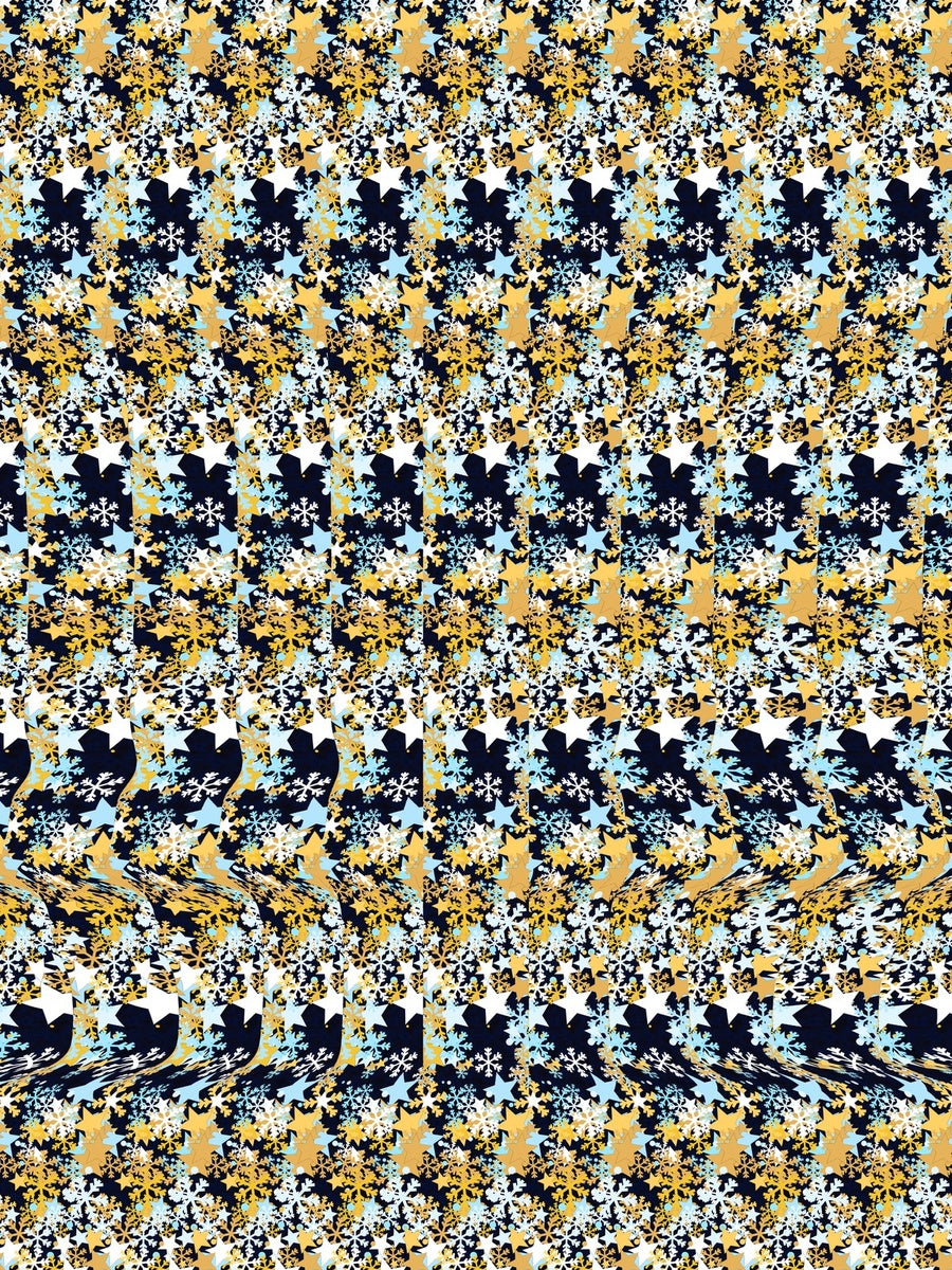 Secret Snow Globe full stereogram pattern, flat view