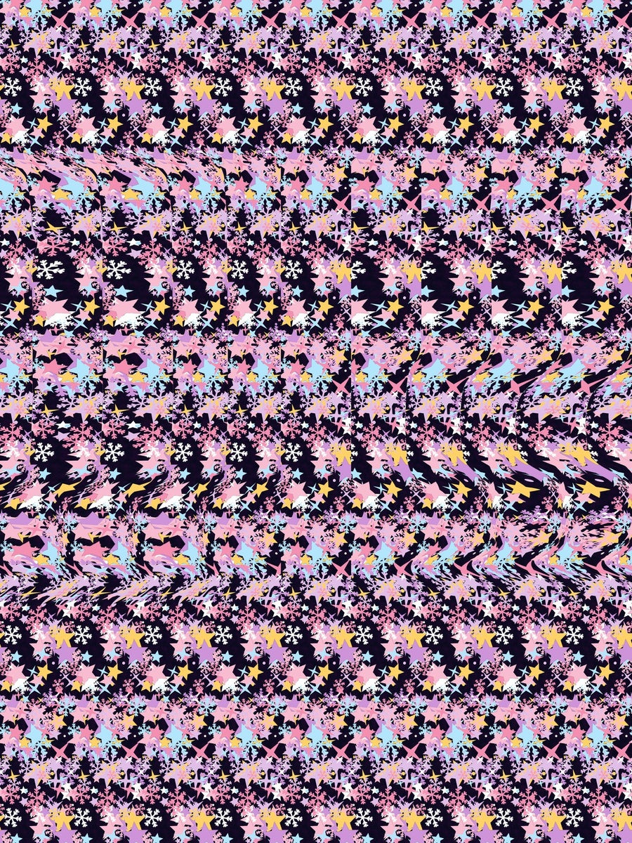 Frozen Pond Ice Skate full stereogram pattern, flat view