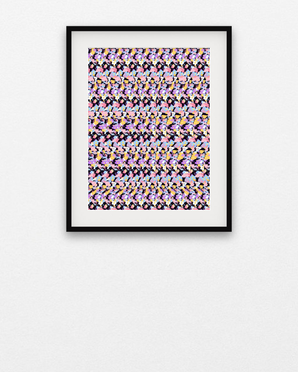 Hidden Bunny Hop hidden 3D art print, framed in a gallery wall