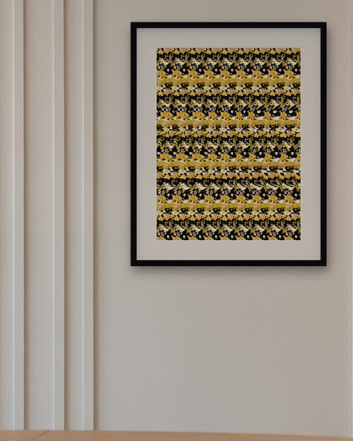 Faithful Paw Print hidden 3D art print, framed in a panelled dining room
