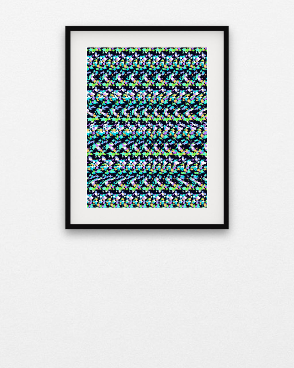 Close Encounter Saucer hidden 3D art print, framed in a gallery wall