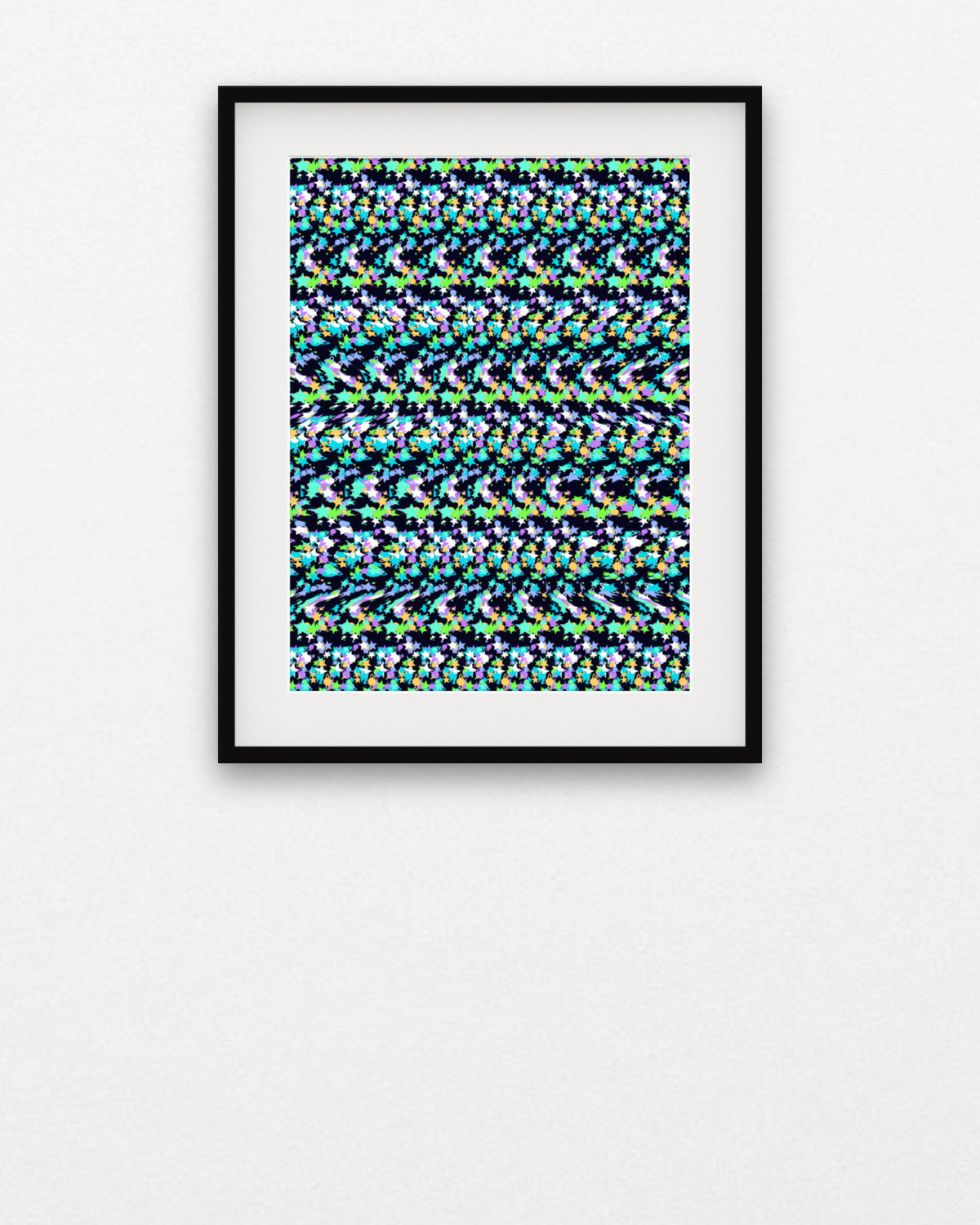 Close Encounter Saucer hidden 3D art print, framed in a gallery wall