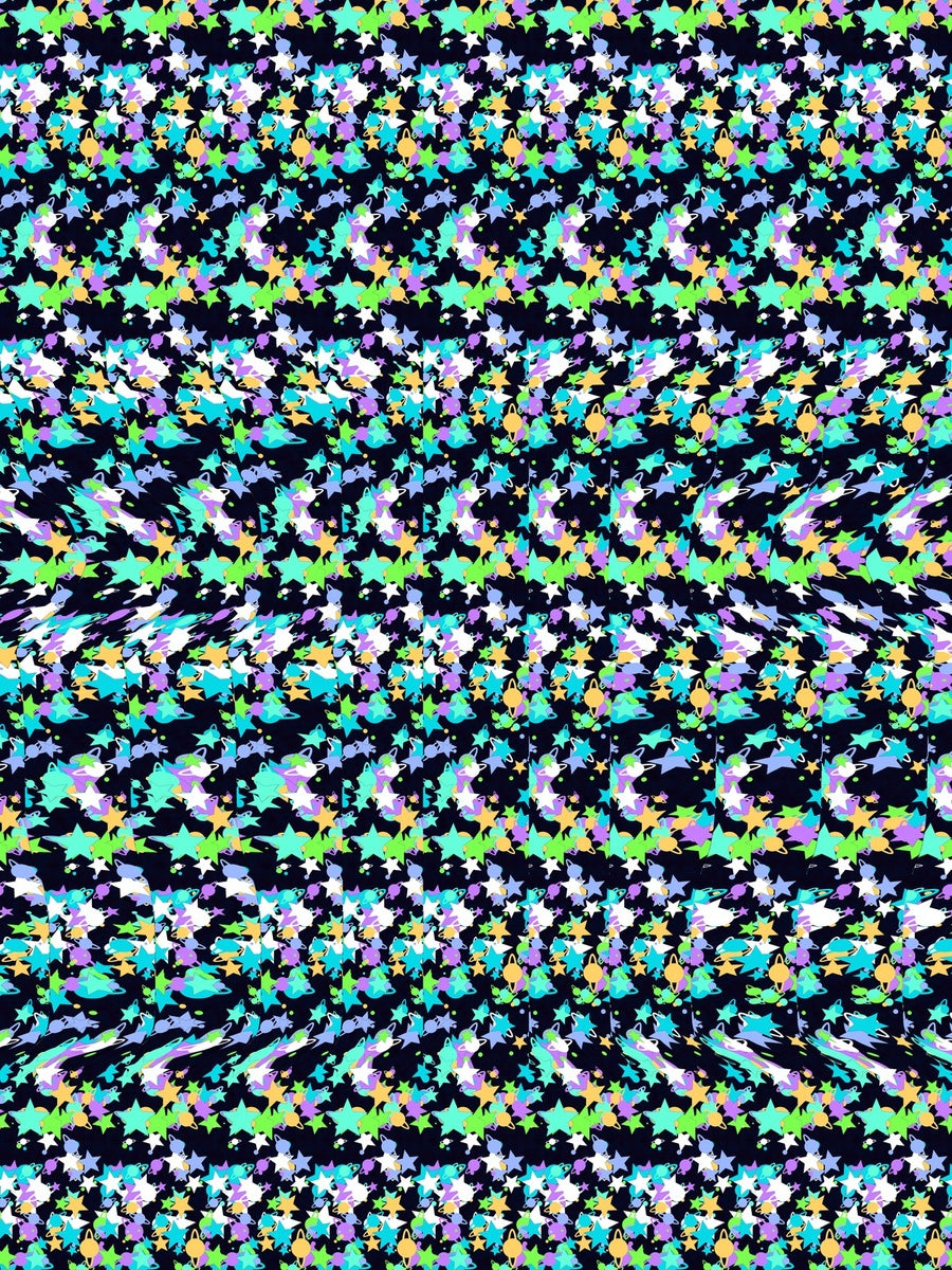 Close Encounter Saucer full stereogram pattern, flat view