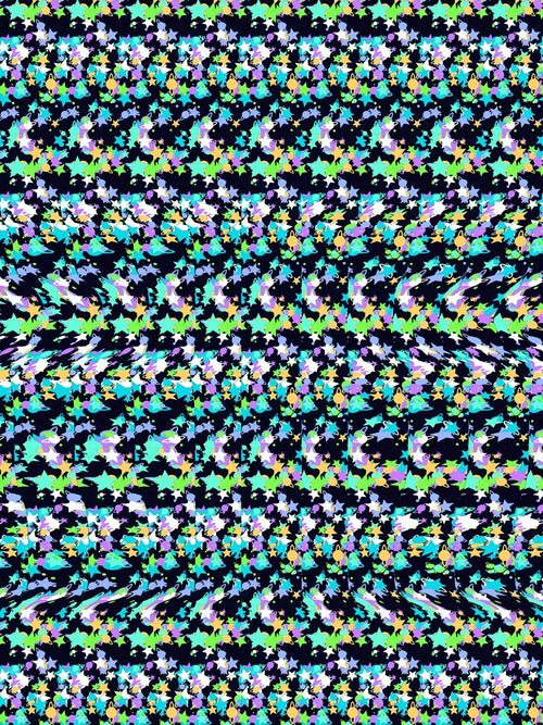 Close Encounter Saucer full stereogram pattern, flat view