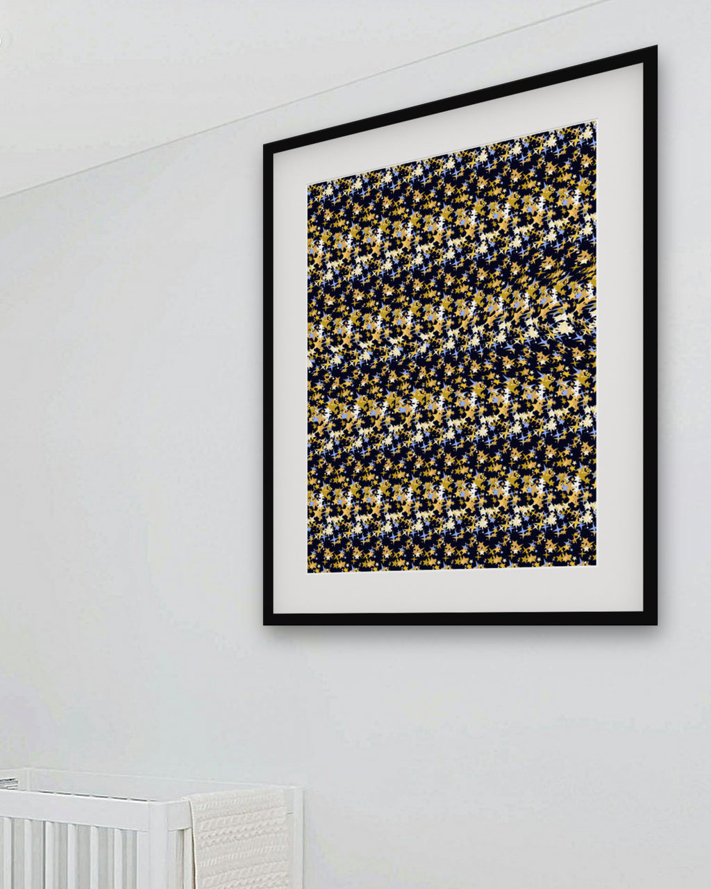 Make-a-Wish Shooting Star hidden 3D art print, framed in a bright kids / teen bedroom