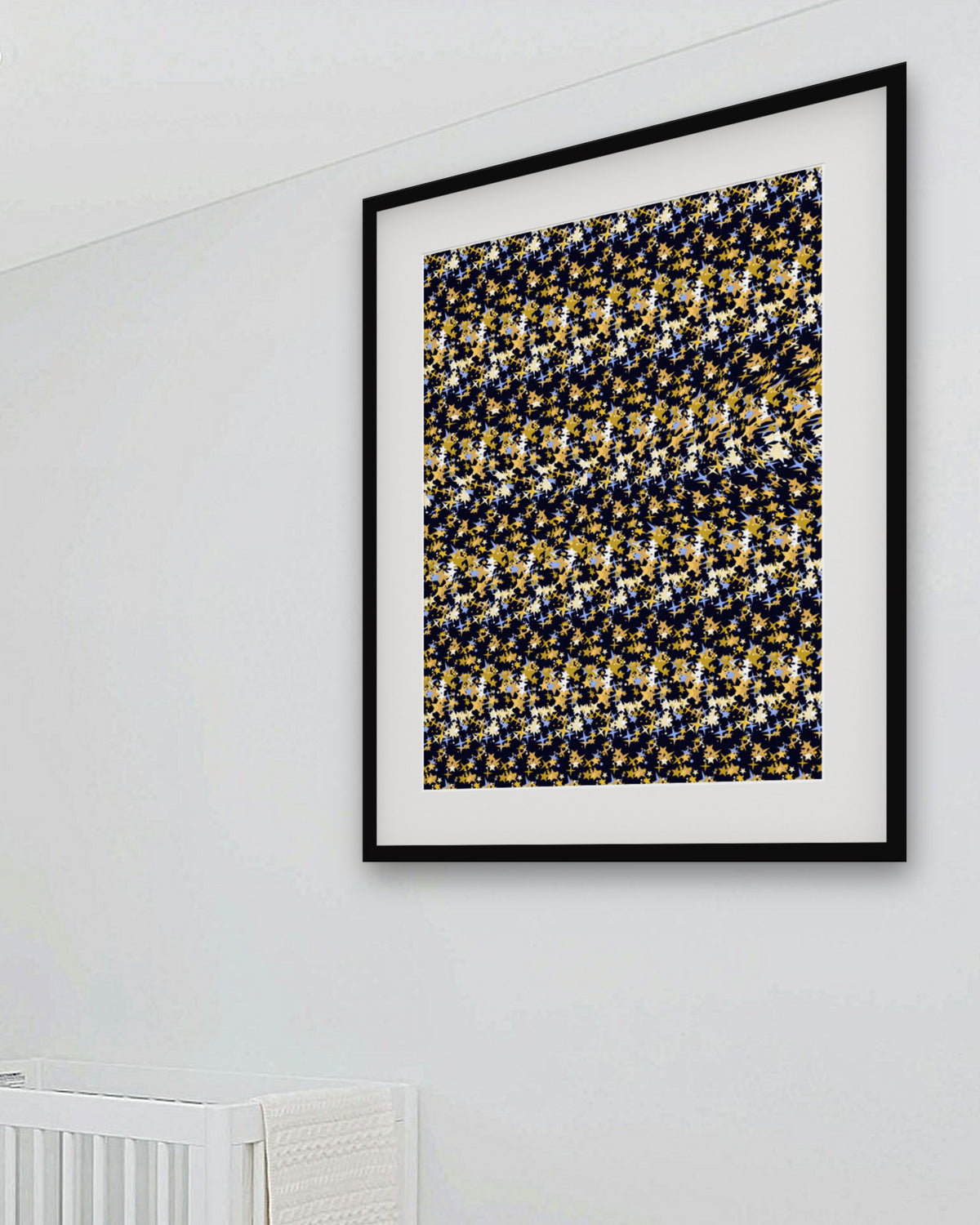 Make-a-Wish Shooting Star hidden 3D art print, framed in a bright kids / teen bedroom